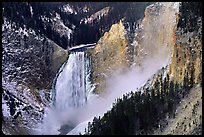 Mist raising from falls of the Yellowstone river. Yellowstone National Park ( color)