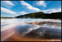 Grand Prismatic Springs with reflected clouds. Yellowstone National Park ( color)