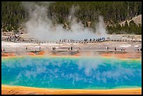 Grand Prismatic Spring and boardwalks. Yellowstone National Park ( color)
