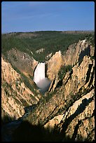 Falls of the Yellowstone River, early morning. Yellowstone National Park ( color)