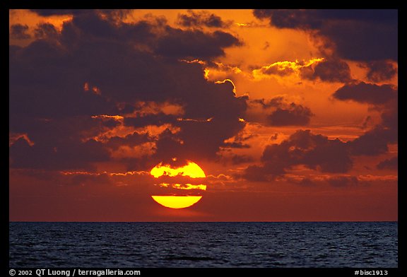 Sun rises over the Atlantic ocean. Biscayne National Park (color)