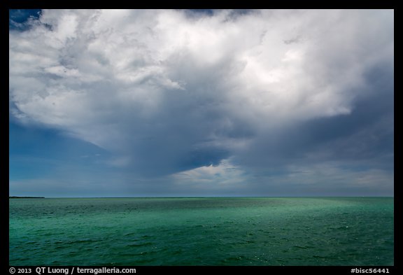 Storm cloud over ocean. Biscayne National Park, Florida, USA.