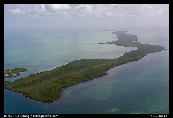 Aerial view of barrier island keys. Biscayne National Park (color)