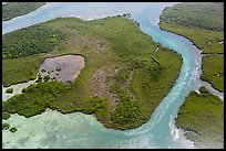 Aerial view of Hurricane Creek on Old Rhodes Key. Biscayne National Park ( color)