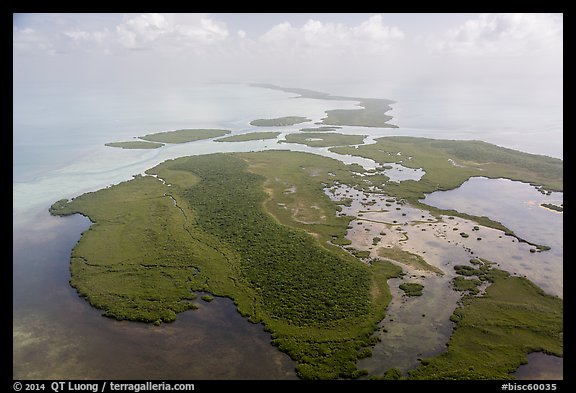 Aerial view of whole chain of keys. Biscayne National Park, Florida, USA.