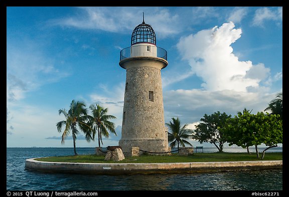 Ornemental lighthouse and cannon, Boca Chita Key. Biscayne National Park (color)