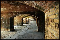 Gunroom on the first floor of Fort Jefferson. Dry Tortugas National Park, Florida, USA.