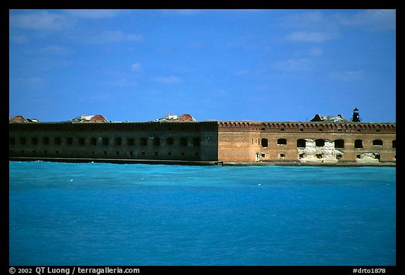 Fort Jefferson seen from ocean. Dry Tortugas National Park, Florida, USA.