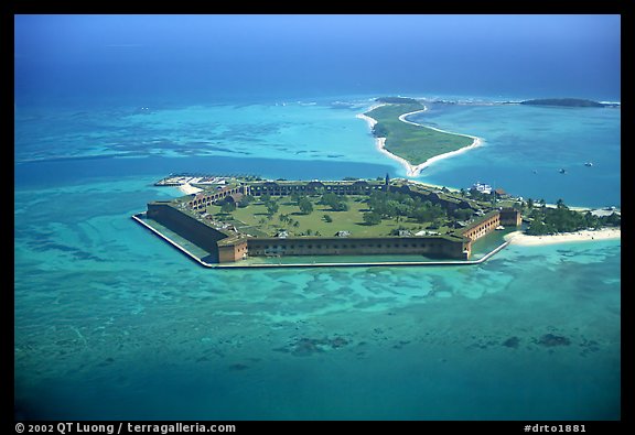 Aerial view of Garden, Bush, and Long Keys. Dry Tortugas National Park (color)