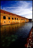 Fort Jefferson moat and thick brick walls. Dry Tortugas National Park ( color)
