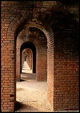 Arches on the second floor of Fort Jefferson. Dry Tortugas National Park, Florida, USA.