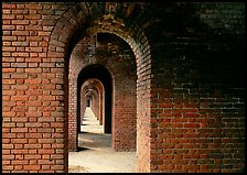 Gallery of brick arches, Fort Jefferson. Dry Tortugas National Park ( color)