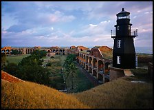 Fort Jefferson lighthouse, dawn. Dry Tortugas  National Park ( color)