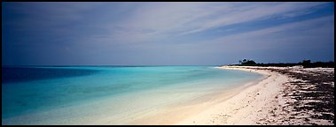 Sandy beach, Bush Key. Dry Tortugas  National Park (Panoramic color)