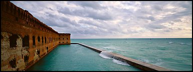 Fort Jefferson wall and ocean. Dry Tortugas  National Park (Panoramic color)