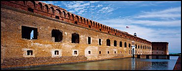 Fort Jefferson reflected in moat. Dry Tortugas  National Park (Panoramic color)
