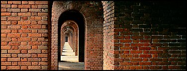 Brick walls and arches. Dry Tortugas  National Park (Panoramic color)