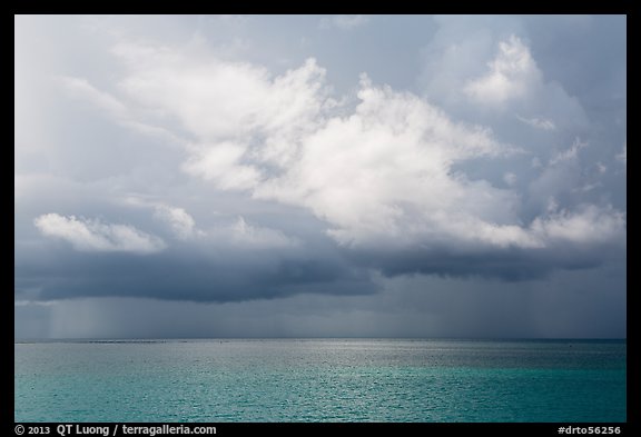 Storm clouds above ocean. Dry Tortugas National Park, Florida, USA.