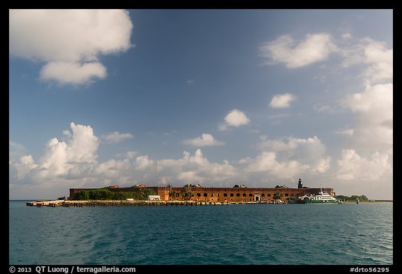 Garden Key and Fort Jefferson from water. Dry Tortugas National Park (color)