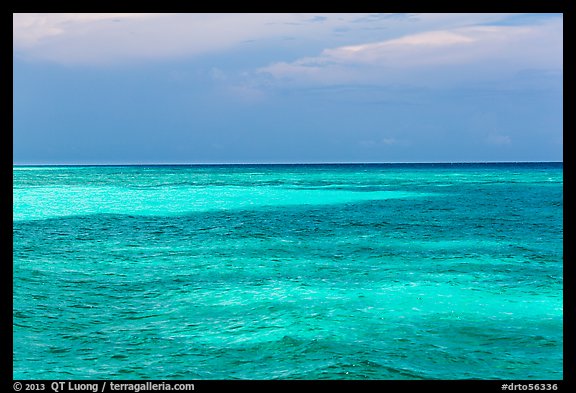 Turquoise waters over shallow sand bars, Loggerhead Key. Dry Tortugas National Park (color)