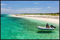 Dinghy on clear waters, Loggerhead Key. Dry Tortugas National Park ( color)