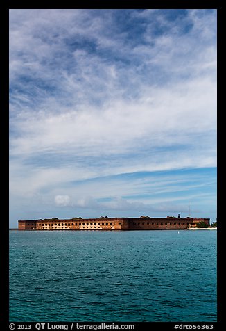 Fort Jefferson and cloud above Gulf waters. Dry Tortugas National Park (color)