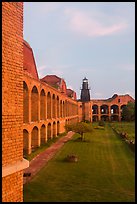 Fort Jefferson, harbor light, interior courtyard at sunset. Dry Tortugas National Park ( color)