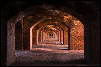Gallery illuminated by last light inside Fort Jefferson. Dry Tortugas National Park ( color)