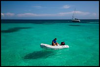 Dinghy and sailbaot in transparent waters, Loggerhead Key. Dry Tortugas National Park ( color)