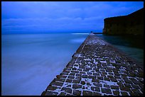 Brick seawall at dusk during a storm. Dry Tortugas National Park ( color)