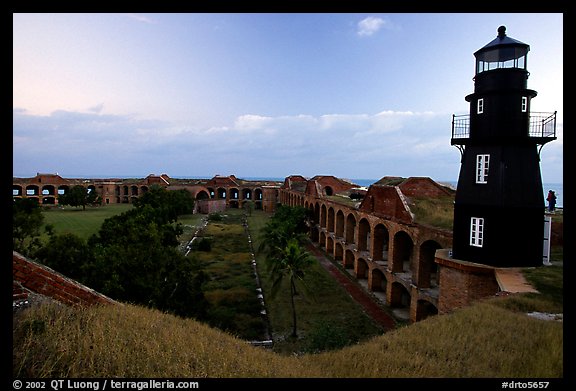 Fort Jefferson lighthouse, dawn. Dry Tortugas  National Park