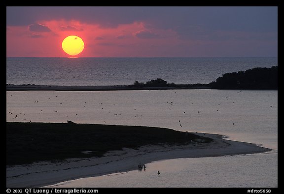 Sunrise over Long Key and Atlantic Ocean. Dry Tortugas National Park (color)