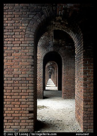 Arches on the second floor of Fort Jefferson. Dry Tortugas  National Park