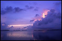 Clearing storm on Florida Bay seen from the Keys, sunset. Everglades National Park, Florida, USA. (color)