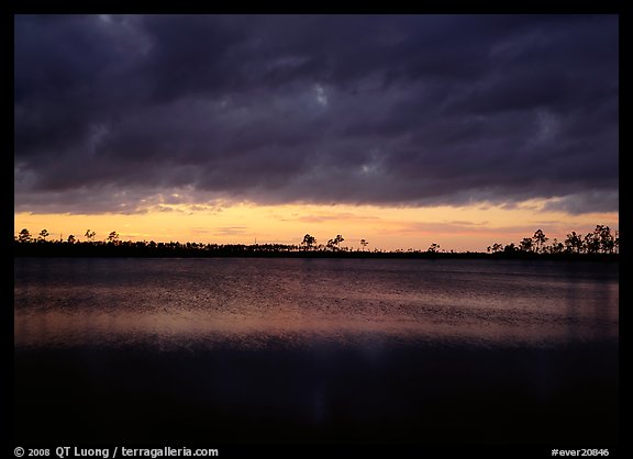 Stormy sunset over Pine Glades Lake. Everglades  National Park (color)