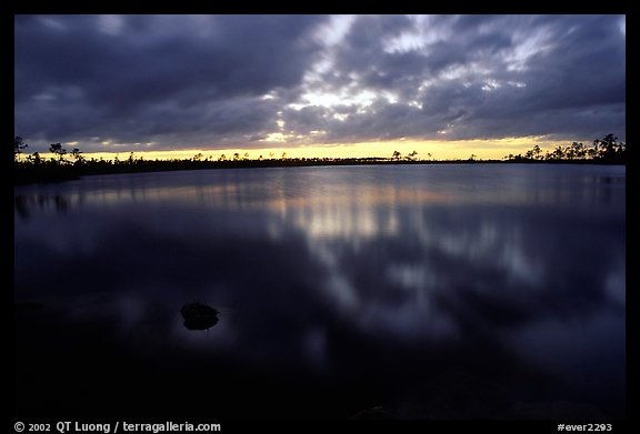 Stormy sunset at Pine Glades Lake. Everglades National Park (color)