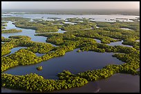 Aerial view of Ten Thousand Islands and Chokoloskee Bay. Everglades National Park, Florida, USA. (color)