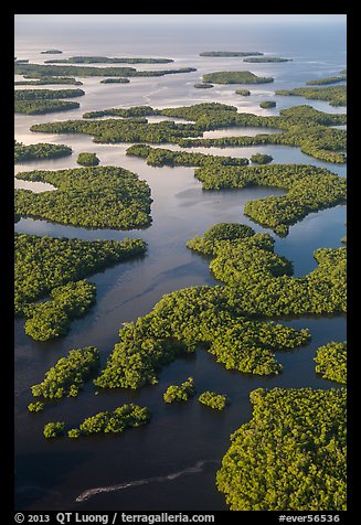 Aerial view of Ten Thousand Islands. Everglades National Park, Florida, USA.