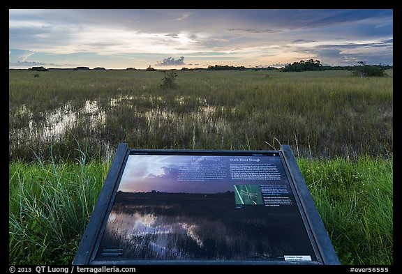 Interpretive sign, Shark River Slough. Everglades National Park (color)