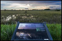 Interpretive sign, Shark River Slough. Everglades National Park, Florida, USA.