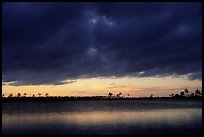 Stormy sunset over Pine Glades Lake. Everglades  National Park, Florida, USA.