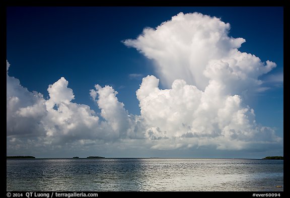Summer clouds above Florida Bay. Everglades National Park, Florida, USA.