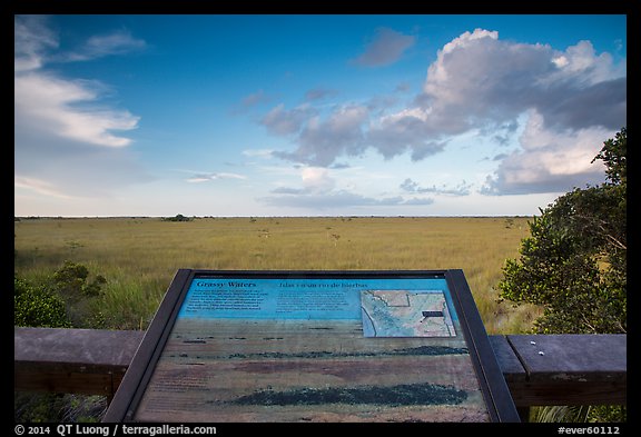 Grassy waters intepretive sign, Pa-hay-okee. Everglades National Park, Florida, USA.