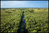 Aerial view of canal and road, Shark Valley. Everglades National Park ( color)