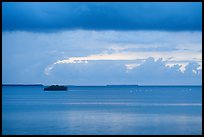 Flock of birds and islets, Florida Bay. Everglades National Park ( color)