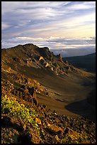 Crater rim and clouds  at sunrise. Haleakala National Park ( color)