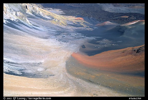 Colorful cinder in Haleakala crater. Haleakala National Park