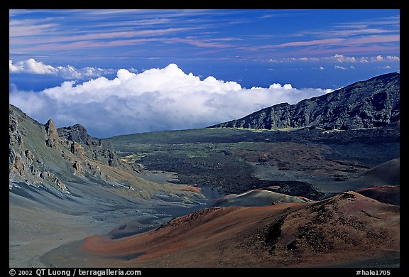 Clouds and Haleakala crater. Haleakala National Park (color)