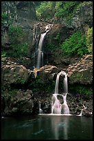 Waterfall in Ohe o gorge, evening. Haleakala National Park ( color)
