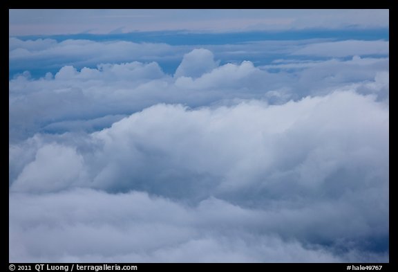 Clouds seen from Haleakala summit. Haleakala National Park, Hawaii, USA.